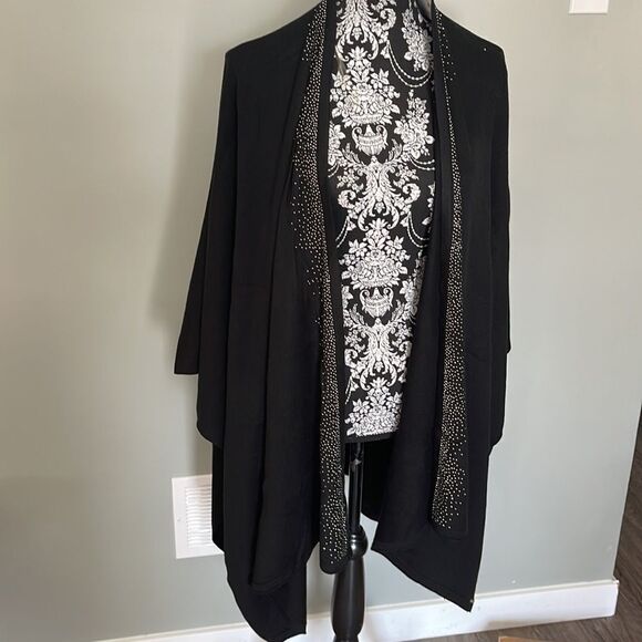 calvin klein studded Ruana . Black . One size - Picture 2 of 3